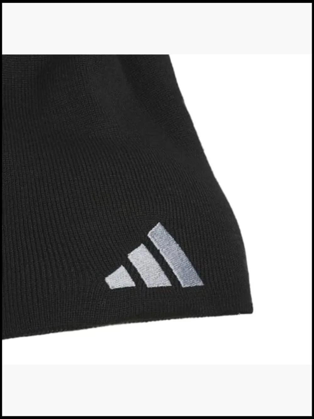 Reversible Beanie with Debossed Three-Stripe Design - Acrylic - Picture 3 of 7